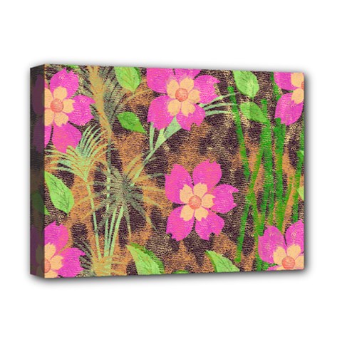 Jungle Floral Deluxe Canvas 16  X 12  (stretched)  by PollyParadise