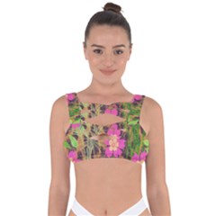 Jungle Floral Bandaged Up Bikini Top by PollyParadise