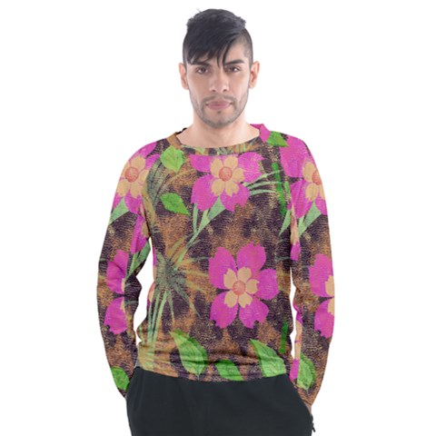 Jungle Floral Men s Long Sleeve Raglan Tee by PollyParadise