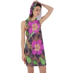 Jungle Floral Racer Back Hoodie Dress by PollyParadise