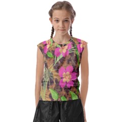 Jungle Floral Kids  Raglan Cap Sleeve Tee