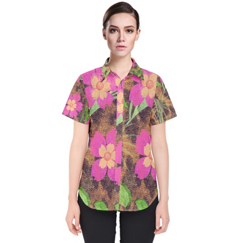 Jungle Floral Women s Short Sleeve Shirt by PollyParadise