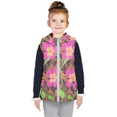 Jungle Floral Kids  Hooded Puffer Vest