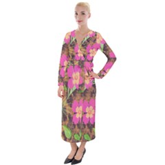 Jungle Floral Velvet Maxi Wrap Dress