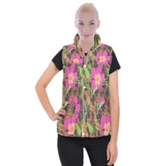 Jungle Floral Women s Button Up Vest