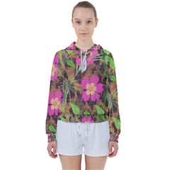 Jungle Floral Women s Tie Up Sweat