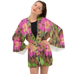 Jungle Floral Long Sleeve Kimono by PollyParadise