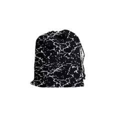 Black And White Grunge Abstract Print Drawstring Pouch (small) by dflcprintsclothing