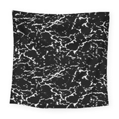 Black And White Grunge Abstract Print Square Tapestry (large)