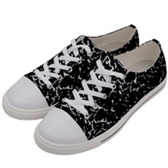 Black And White Grunge Abstract Print Women s Low Top Canvas Sneakers by dflcprintsclothing