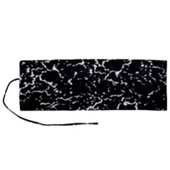 Black And White Grunge Abstract Print Roll Up Canvas Pencil Holder (m) by dflcprintsclothing