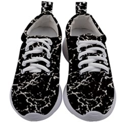 Black And White Grunge Abstract Print Kids Athletic Shoes by dflcprintsclothing