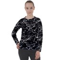 Black And White Grunge Abstract Print Women s Long Sleeve Raglan Tee View1