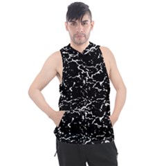 Black And White Grunge Abstract Print Men s Sleeveless Hoodie