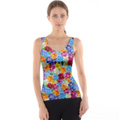 Pansies  Watercolor Flowers Tank Top by SychEva