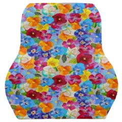 Pansies  Watercolor Flowers Car Seat Back Cushion  by SychEva