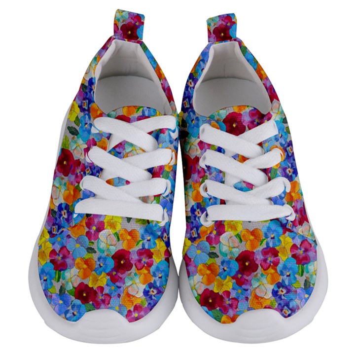 Pansies  Watercolor Flowers Kids  Lightweight Sports Shoes