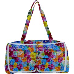 Pansies  Watercolor Flowers Multi Function Bag by SychEva