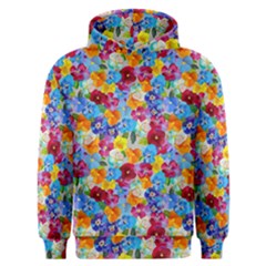 Pansies  Watercolor Flowers Men s Overhead Hoodie