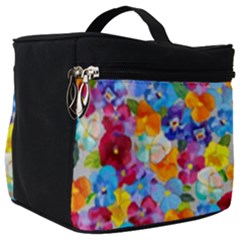 Pansies  Watercolor Flowers Make Up Travel Bag (big) by SychEva