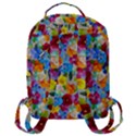 Pansies  Watercolor Flowers Flap Pocket Backpack (Large) View3