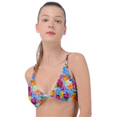 Pansies  Watercolor Flowers Knot Up Bikini Top by SychEva