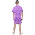 Blue butterflies at pastel pink color background Men s Mesh Tee and Shorts Set View2