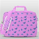 Blue butterflies at pastel pink color background MacBook Pro Shoulder Laptop Bag  View3