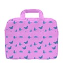 Blue butterflies at pastel pink color background MacBook Pro Shoulder Laptop Bag  View4