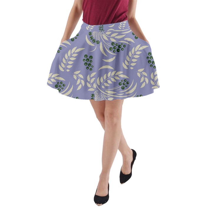 Folk floral pattern. Abstract flowers surface design. Seamless pattern A-Line Pocket Skirt