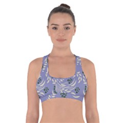 Folk Floral Pattern  Abstract Flowers Surface Design  Seamless Pattern Cross Back Sports Bra by Eskimos