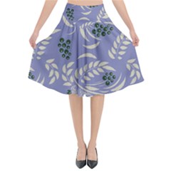 Folk Floral Pattern  Abstract Flowers Surface Design  Seamless Pattern Flared Midi Skirt by Eskimos