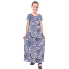 Folk Floral Pattern  Abstract Flowers Surface Design  Seamless Pattern Kids  Short Sleeve Maxi Dress by Eskimos