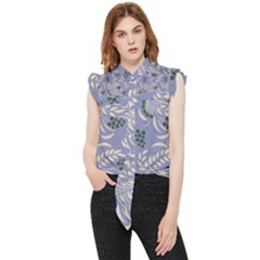 Folk Floral Pattern  Abstract Flowers Surface Design  Seamless Pattern Frill Detail Shirt