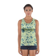 Folk Floral Pattern  Abstract Flowers Surface Design  Seamless Pattern Sport Tank Top  by Eskimos