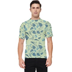 Folk Floral Pattern  Abstract Flowers Surface Design  Seamless Pattern Men s Short Sleeve Rash Guard