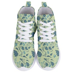 Folk Floral Pattern  Abstract Flowers Surface Design  Seamless Pattern Women s Lightweight High Top Sneakers by Eskimos