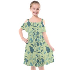 Folk Floral Pattern  Abstract Flowers Surface Design  Seamless Pattern Kids  Cut Out Shoulders Chiffon Dress by Eskimos