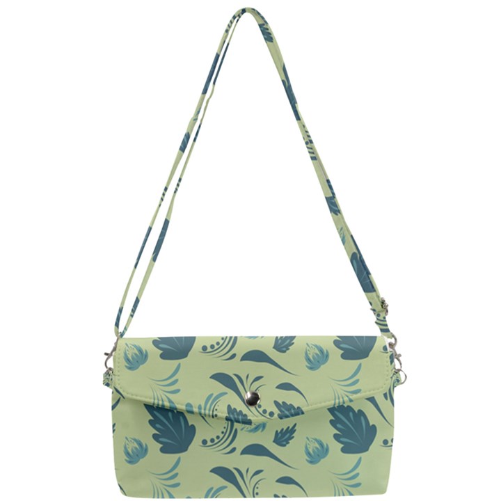 Folk floral pattern. Abstract flowers surface design. Seamless pattern Removable Strap Clutch Bag