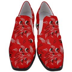 Folk Floral Pattern  Abstract Flowers Surface Design  Seamless Pattern Women Slip On Heel Loafers by Eskimos