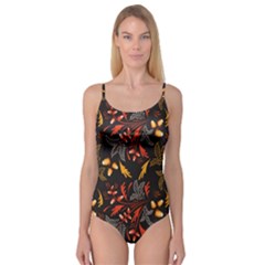 Folk Floral Pattern  Abstract Flowers Surface Design  Seamless Pattern Camisole Leotard  by Eskimos