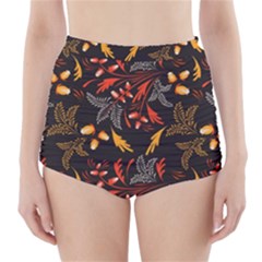 Folk Floral Pattern  Abstract Flowers Surface Design  Seamless Pattern High-waisted Bikini Bottoms by Eskimos