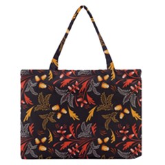 Folk Floral Pattern  Abstract Flowers Surface Design  Seamless Pattern Zipper Medium Tote Bag by Eskimos