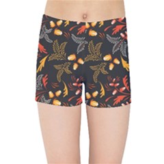 Folk Floral Pattern  Abstract Flowers Surface Design  Seamless Pattern Kids  Sports Shorts by Eskimos