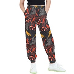 Folk Floral Pattern  Abstract Flowers Surface Design  Seamless Pattern Kids  Elastic Waist Pants