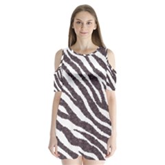 Zebra Shoulder Cutout Velvet One Piece