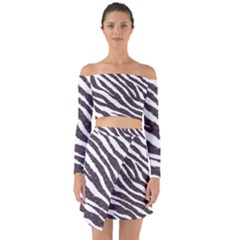 Zebra Off Shoulder Top With Skirt Set by PollyParadise