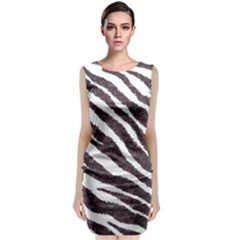 Zebra Sleeveless Velvet Midi Dress