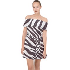 Zebra Off Shoulder Chiffon Dress by PollyParadise