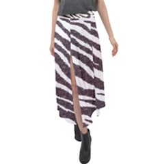 Zebra Velour Split Maxi Skirt by PollyParadise